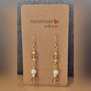 Handmade Sparkling Champagnes Dangle Earrings